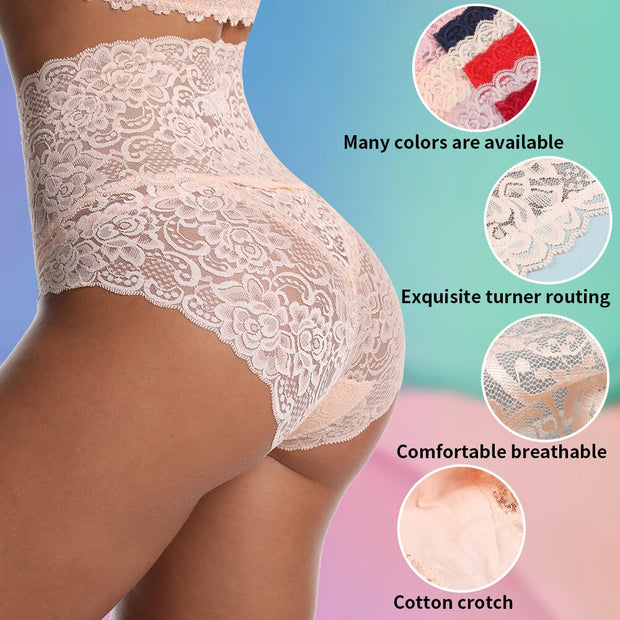 Lace Plus Size High Waist Sexy  Seamless Underpant