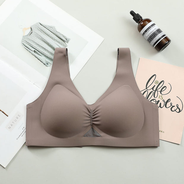 Mesh Design Seamless Bra Without Clasp